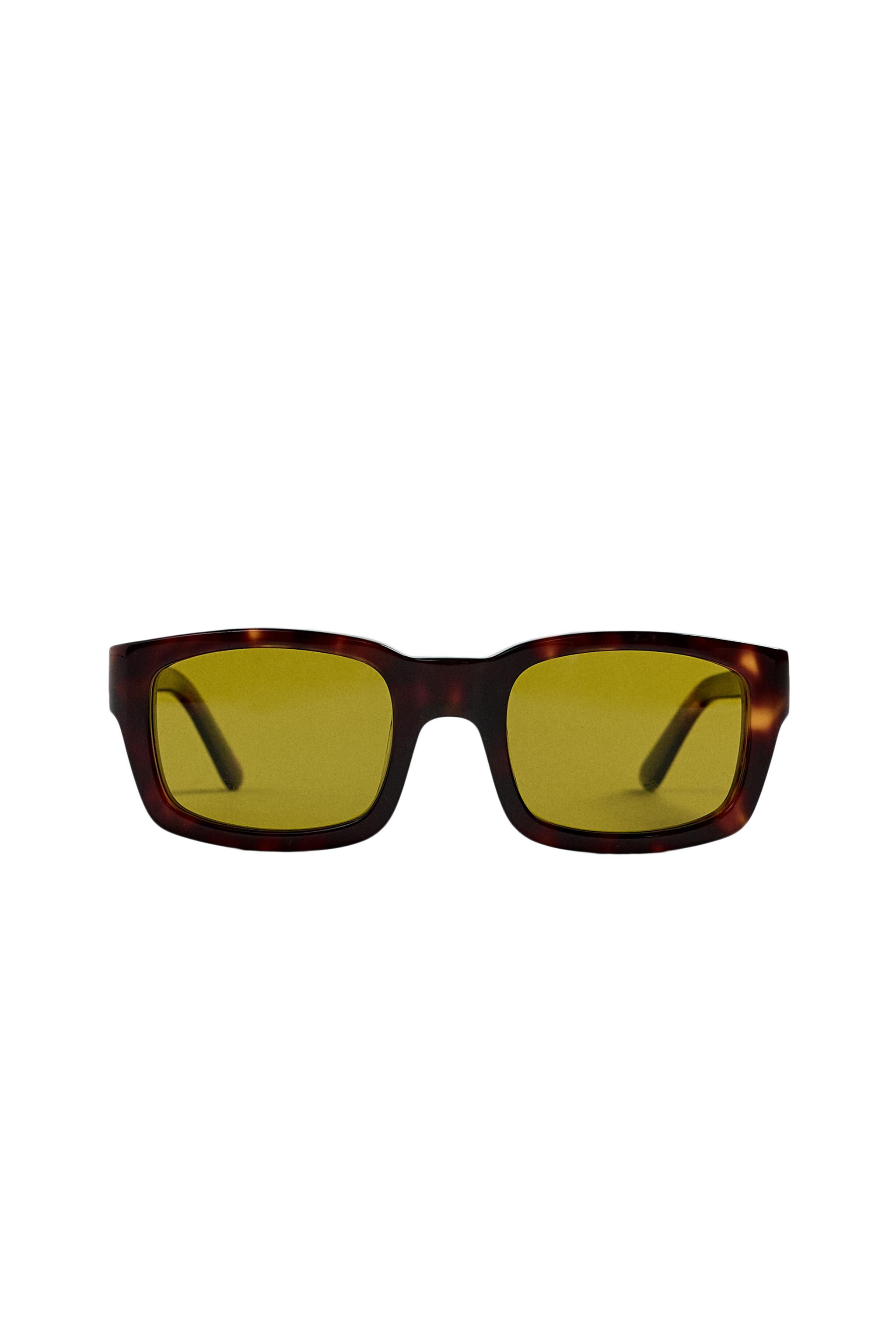 N.W.T Zara Squared Sunglasses With Yellow Lens Comes With Original Pouch Summer SQUARE SUNGLASSES - Tortoiseshell | ZARA Hungary / Magyarország main image 2