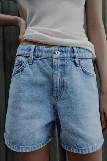 SHORT Z1975 MOM FIT TAILLE MI-HAUTE - Bleu clair de Zara - Image 1