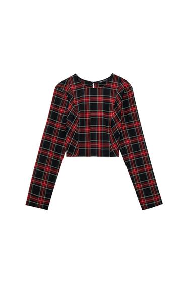 CHECK CROP TOP