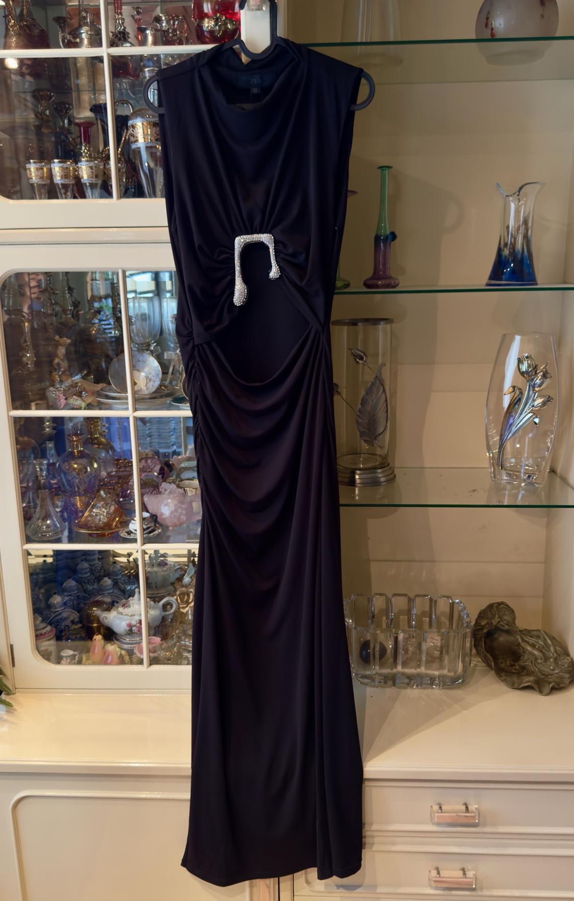DRAPED CUT-OUT DRESS WITH SHINY DETAIL - Image 2