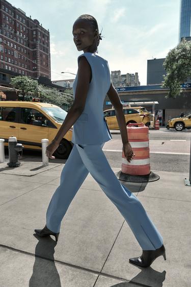 FLARE TROUSERS WITH SIDE VENTS - Blue by Zara - Image 2