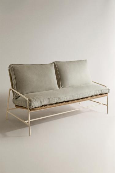 LINEN BENCH BACK CUSHION - Green by Zara - Image 3