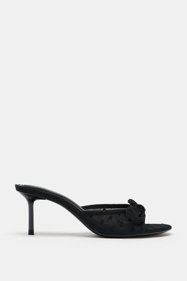 MESH HEELED SANDALS - Black by Zara - Image 0