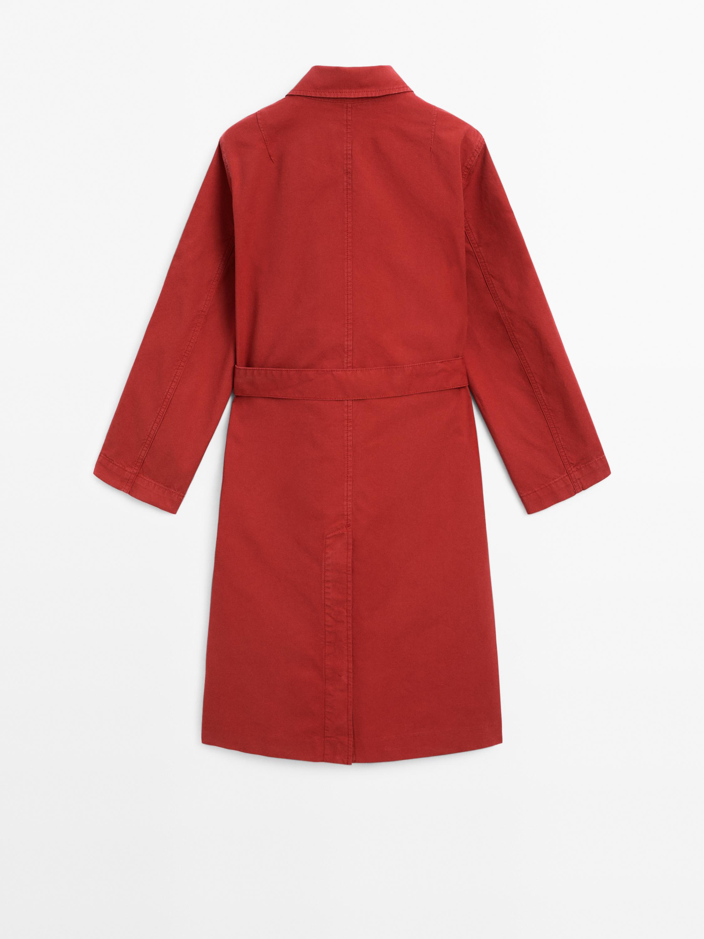 100% cotton trench coat - Red | ZARA United States 100% cotton trench coat - Red | ZARA United States