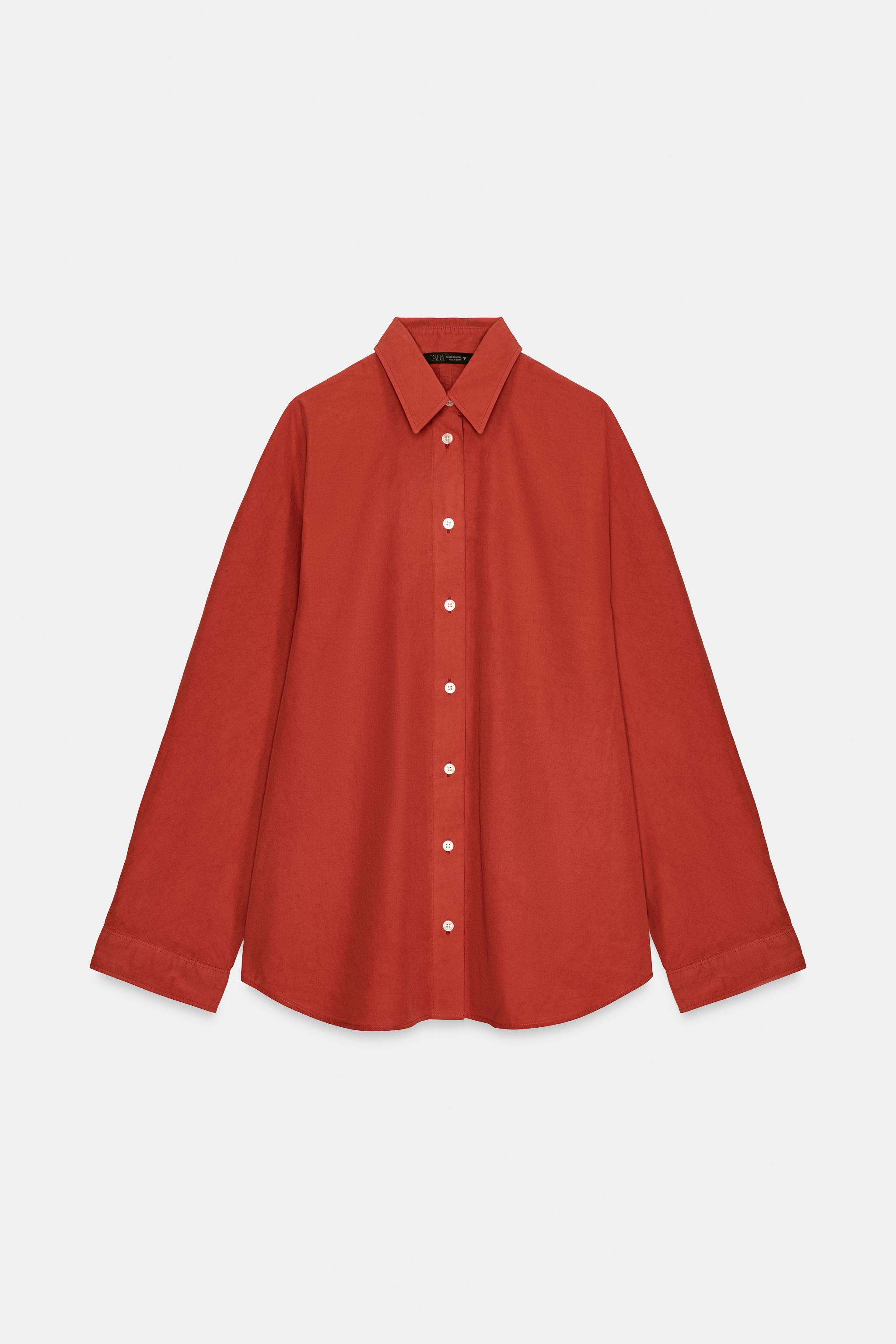 CHEMISE OVERSIZE EN POPELINE LAVÉE