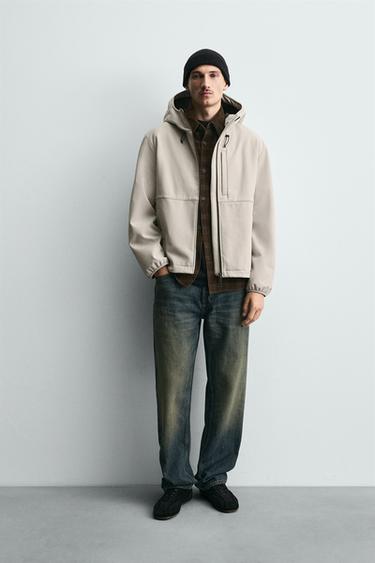 TECHNICAL FLEECE MIX JACKET - Grey / Tan by Zara