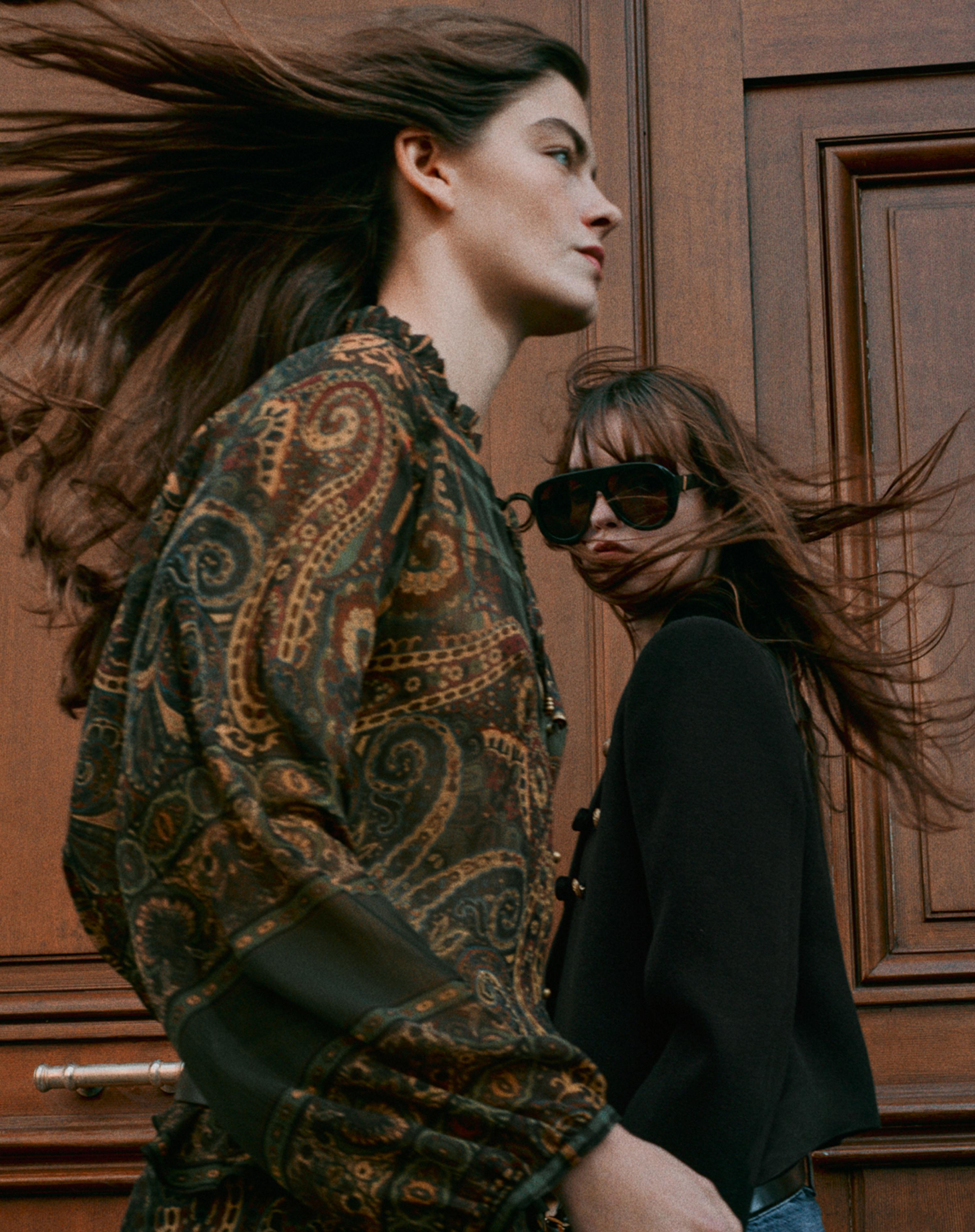 【新品未使用】ZARA 取り外し可能フード付きピーコート　ブラック&グレー　XS ZARA Japan / 日本 | 最新コレクション