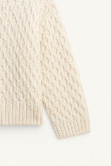 PULL EN JACQUARD GÉOMÉTRIQUE ÉDITION LIMITÉE - Crème de Zara - Image 8