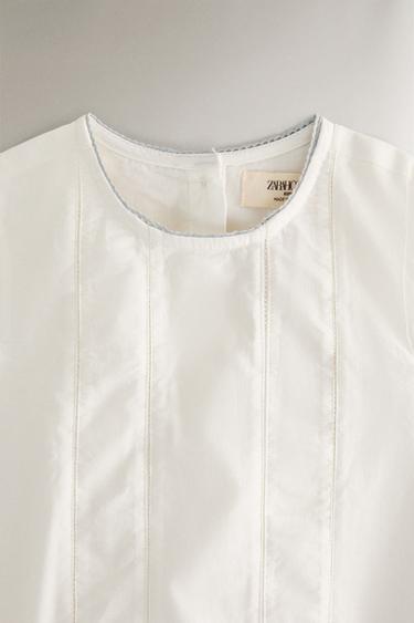 CHILDREN’S DUNGAREES WITH LACE TRIM - Oyster-white by Zara - Image 1