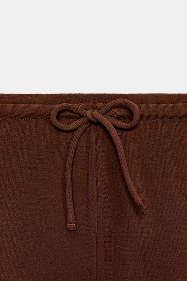 TEXTURED PALAZZO TROUSERS - Brown by Zara - Image 7