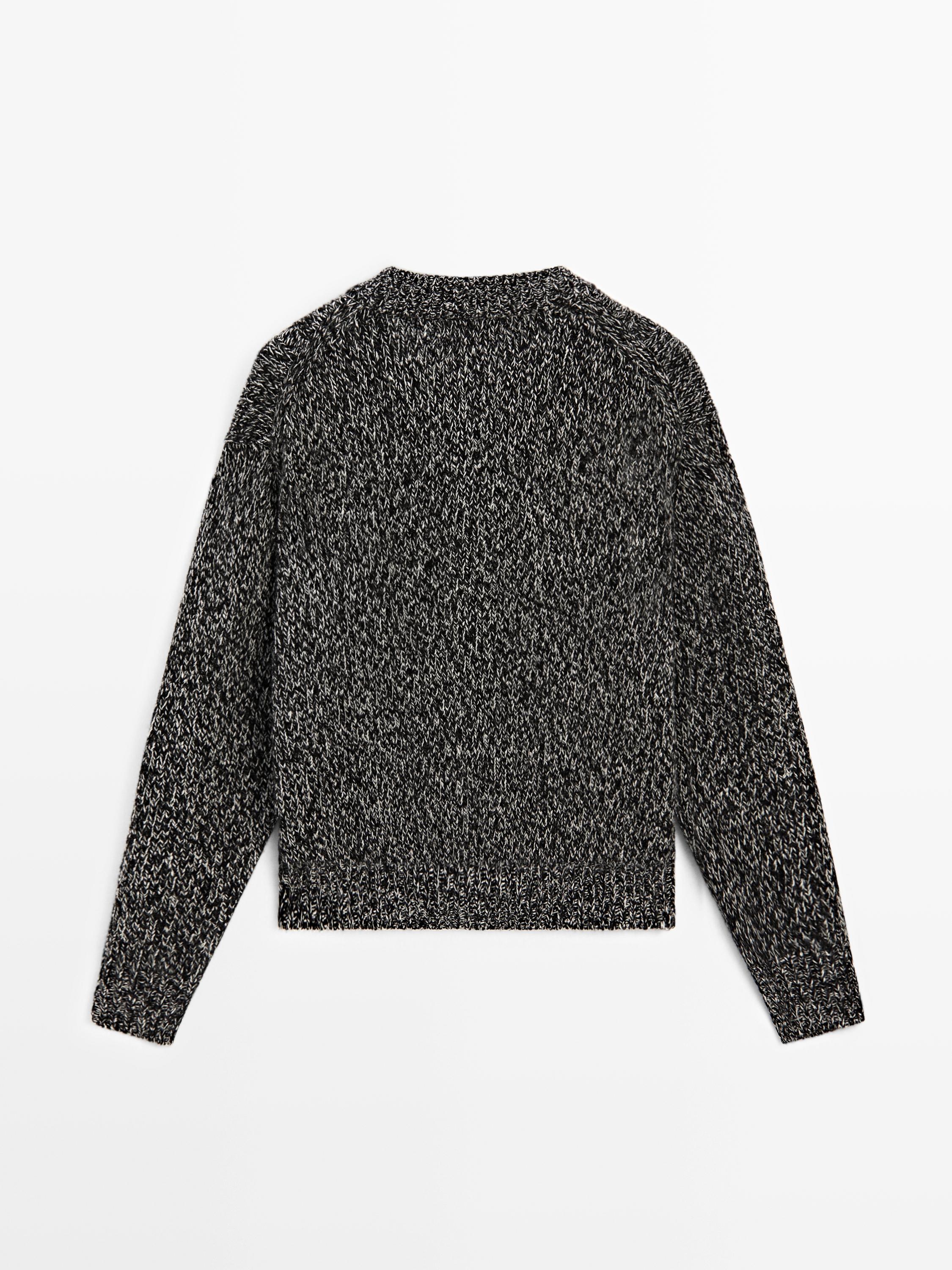 Cable-knit wool blend cardigan