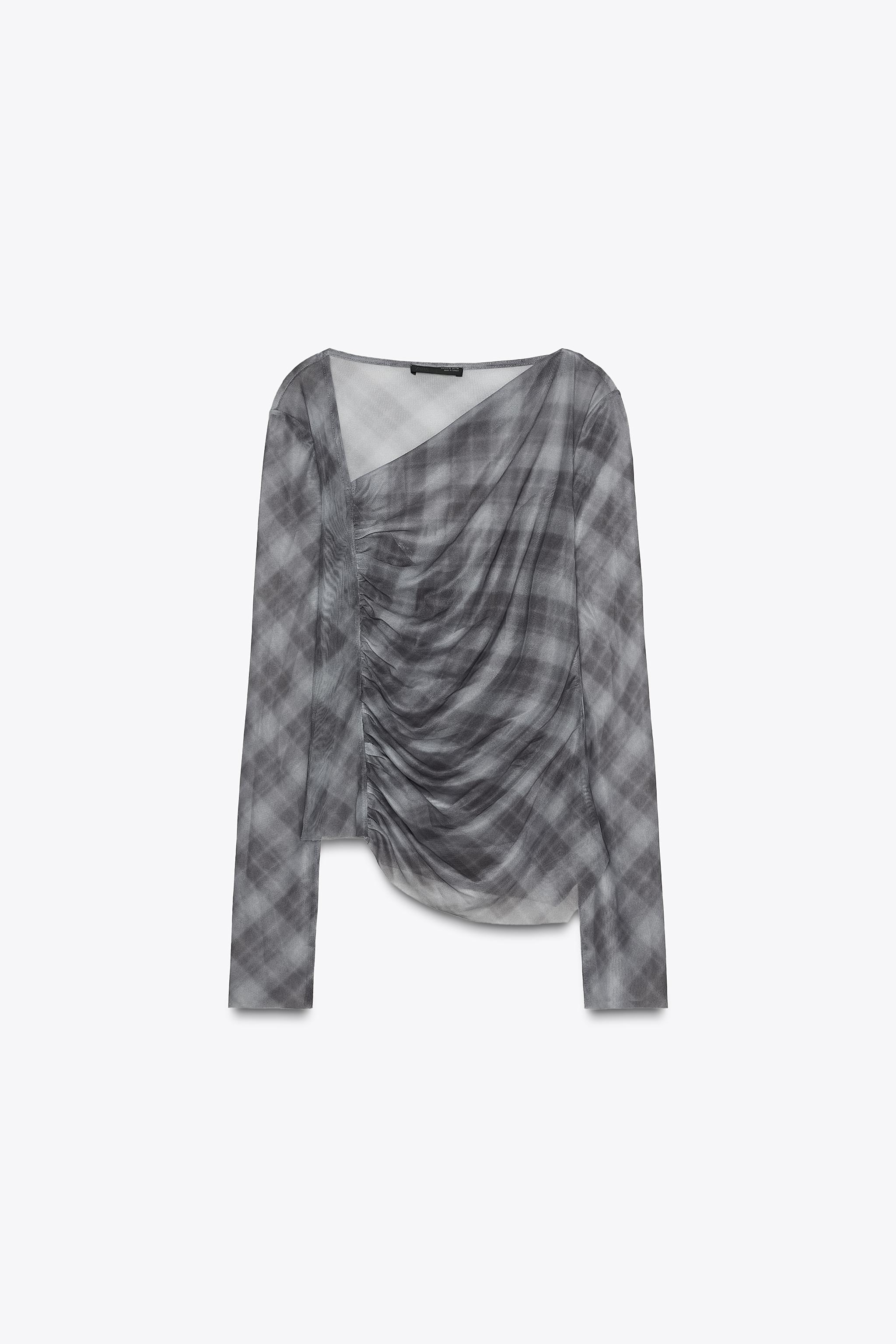POMAX AMADORA 12枚セット♡サラグレース チェック柄チュールトップス - グレー | ZARA Japan / 日本