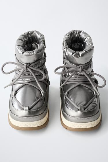 METALLIC ANKLE BOOTS - Silver by Zara - Image 3