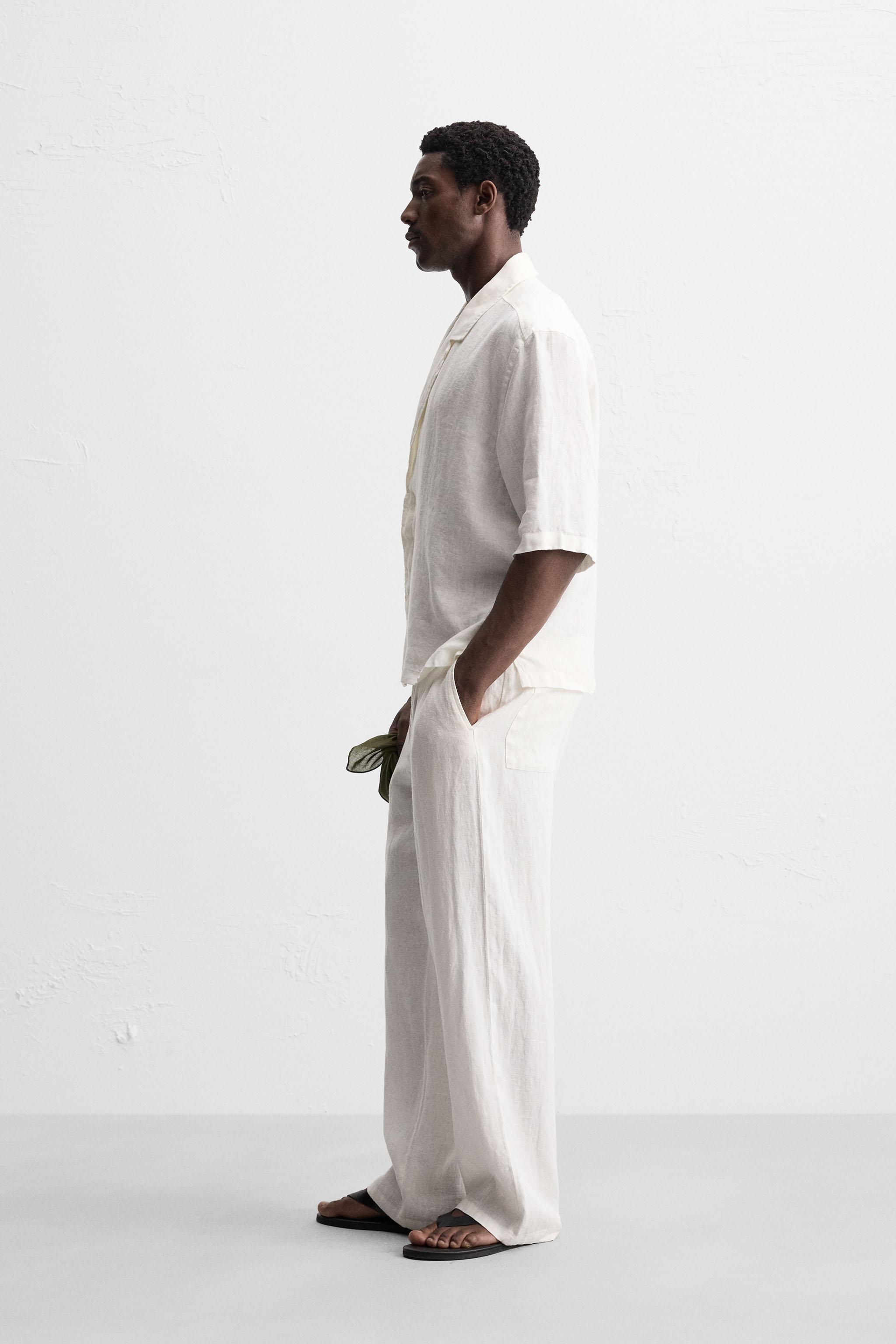 PANTALON COUPE DÉCONTRACTÉE 100 % LIN