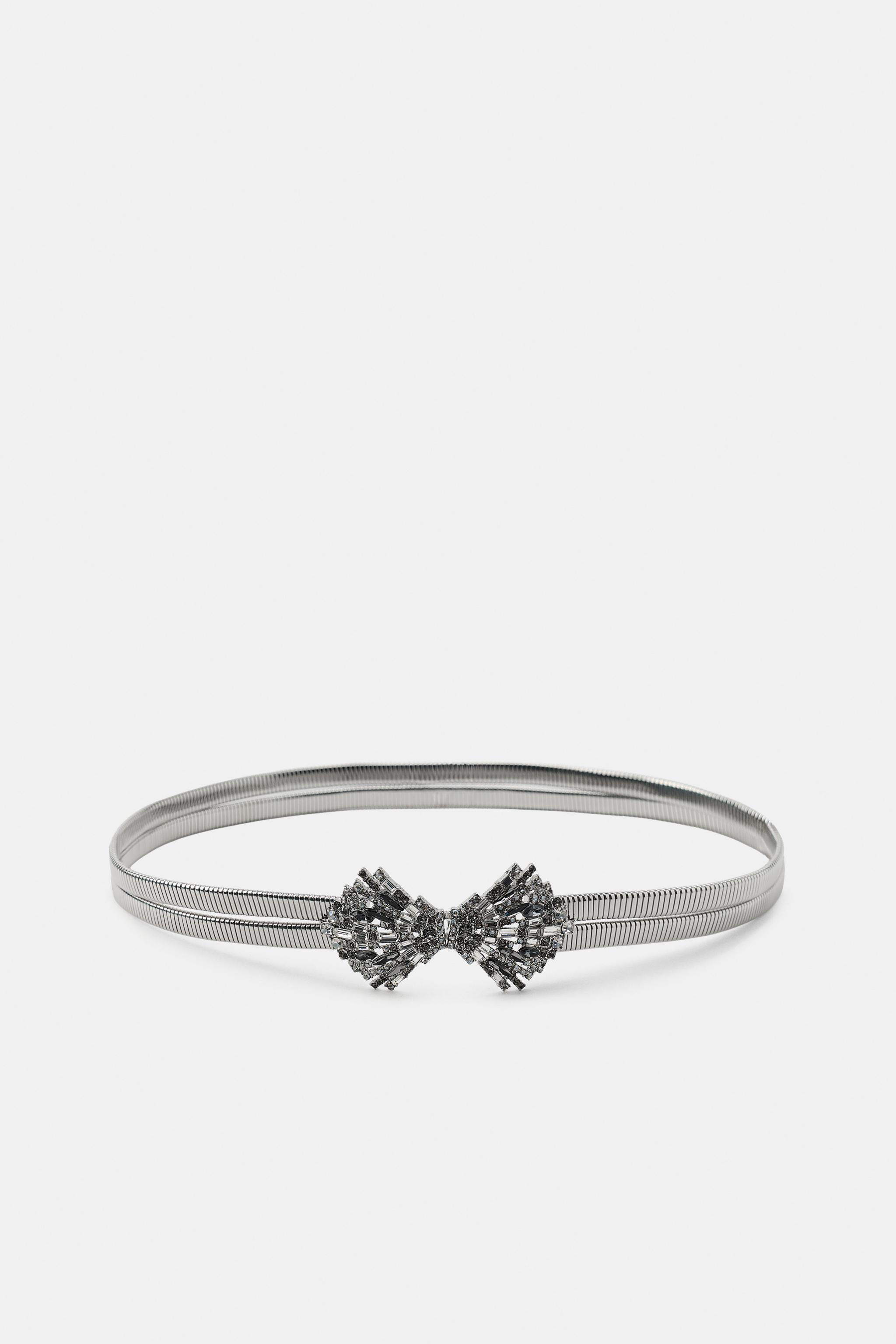 Женские ремни Zara DOUBLE JEWEL STRETCH BELT — фото 3