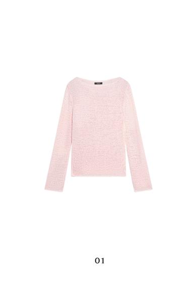 Zara Boat neck knit sweater - Pink