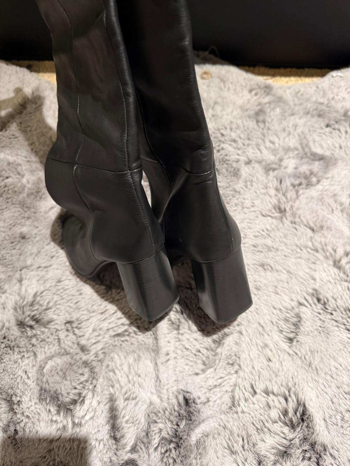 HEELED LEATHER KNEE HIGH BOOTS - Image 3