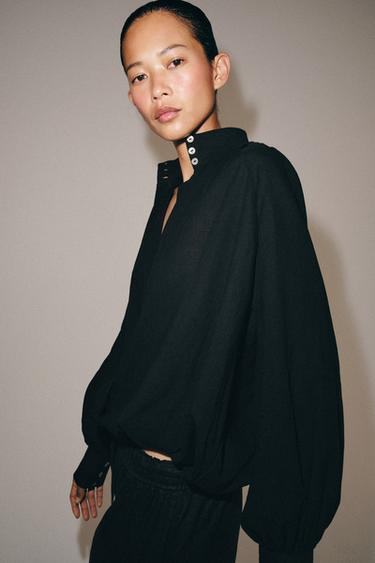 პერანგი მაღალი საყელო ZW COLLECTION - Zara-ს Black