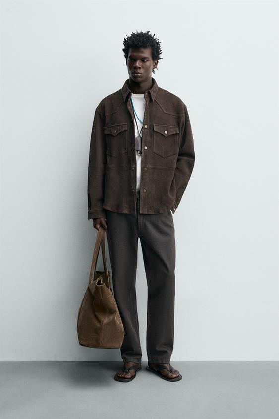 REGULAR FIT SUEDE OVERSHIRT from Zara - $179