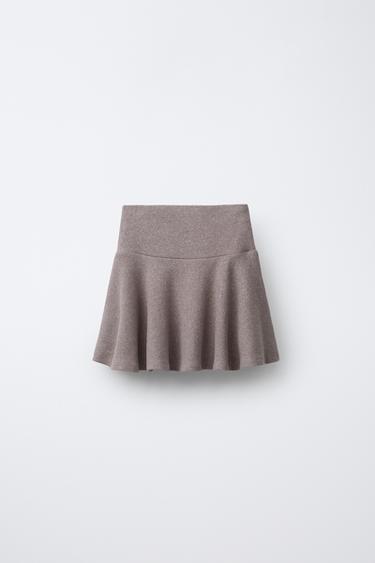 SOFT TOUCH FAUX PEARL SKIRT - camel by Zara - Image 1
