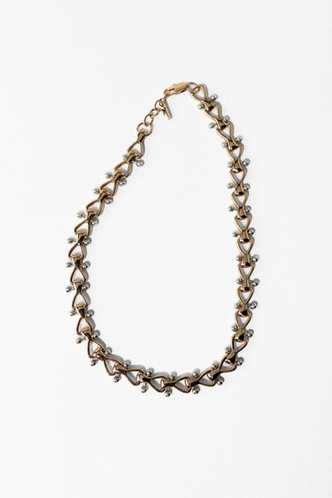 Zara COMBINED METAL PIECE NECKLACE - Golden