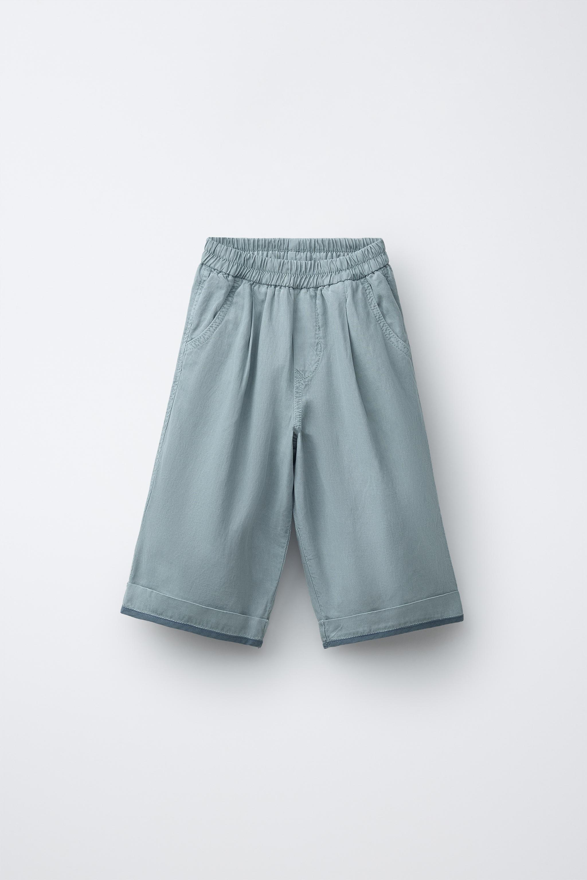ZARA TIMELESS - LINEN PANTS WITH CONTRAST HEM