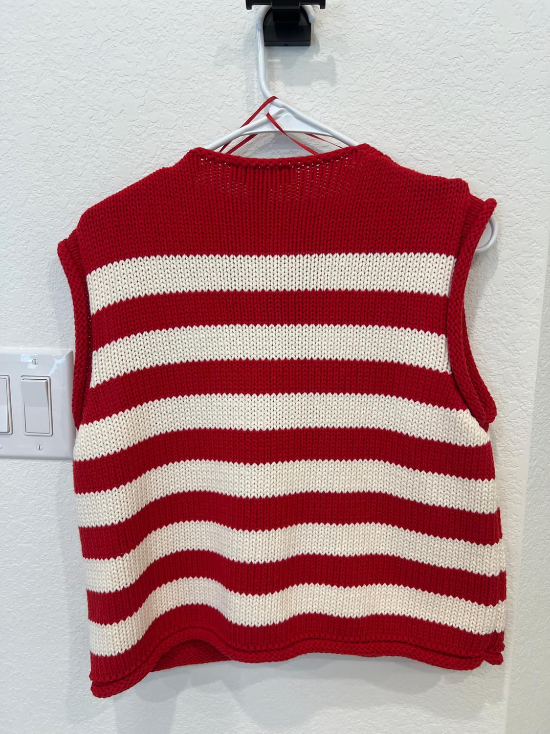 STRIPED KNIT VEST TOP - Image 2