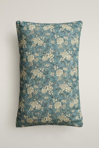 BLUMEN-KISSENBEZUG - Grau / Blau von Zara - Bild 0