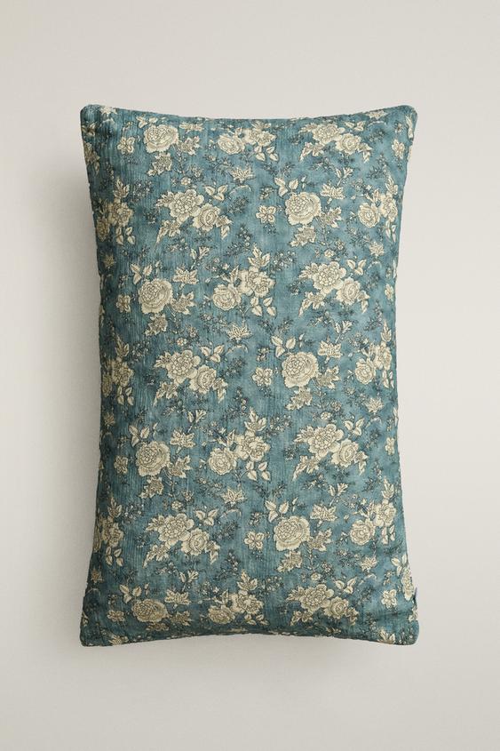 BLUMEN-KISSENBEZUG - Grau / Blau von Zara - Bild 0