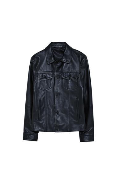 LEATHER JACKET WITH POCKETS