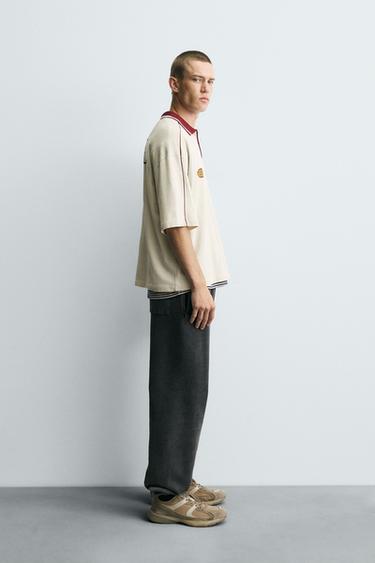 RETRO FOOTBALL PRINT POLO SHIRT - Sand by Zara - Image 3