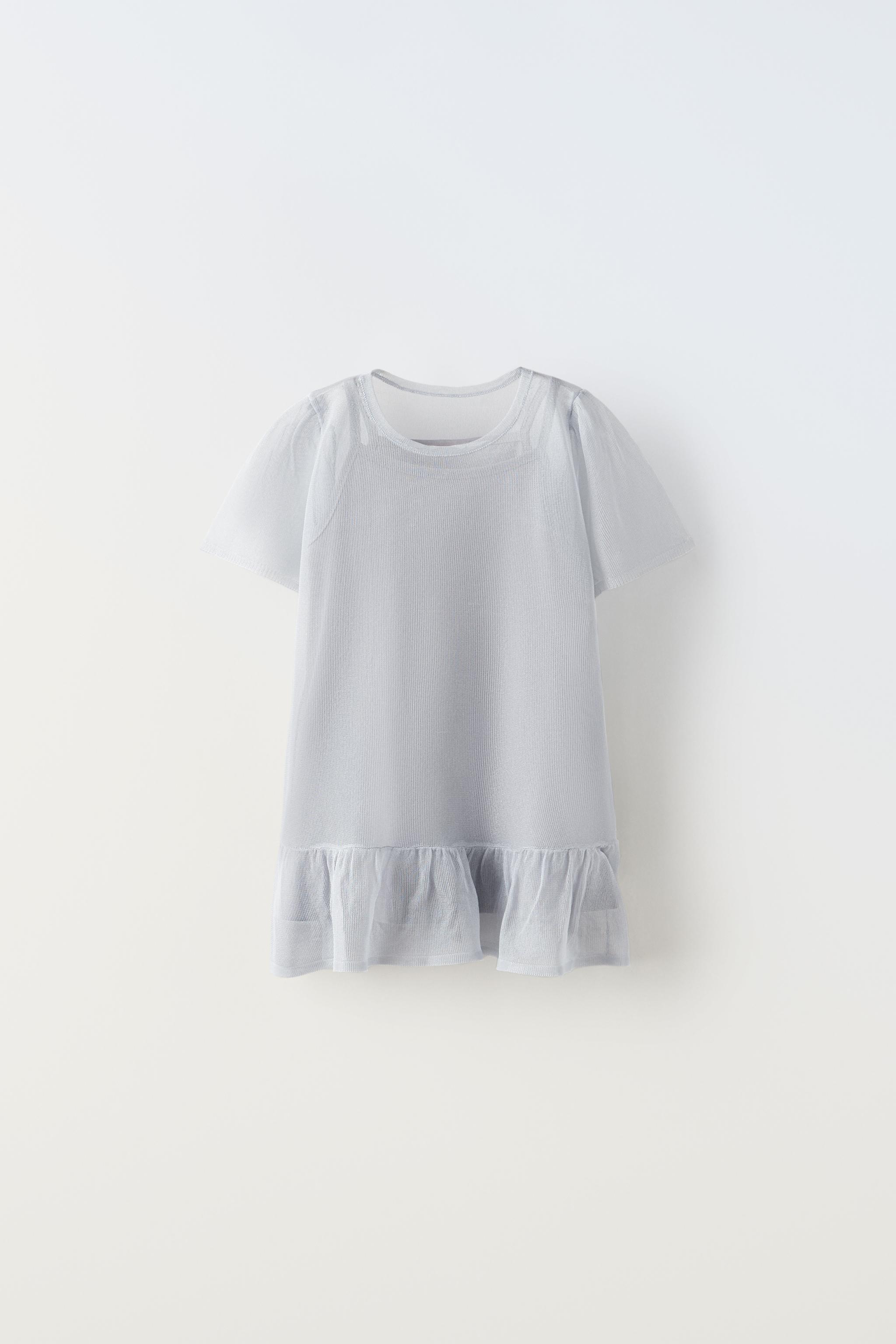 KNIT ORGANZA DRESS - Light blue | ZARA United States