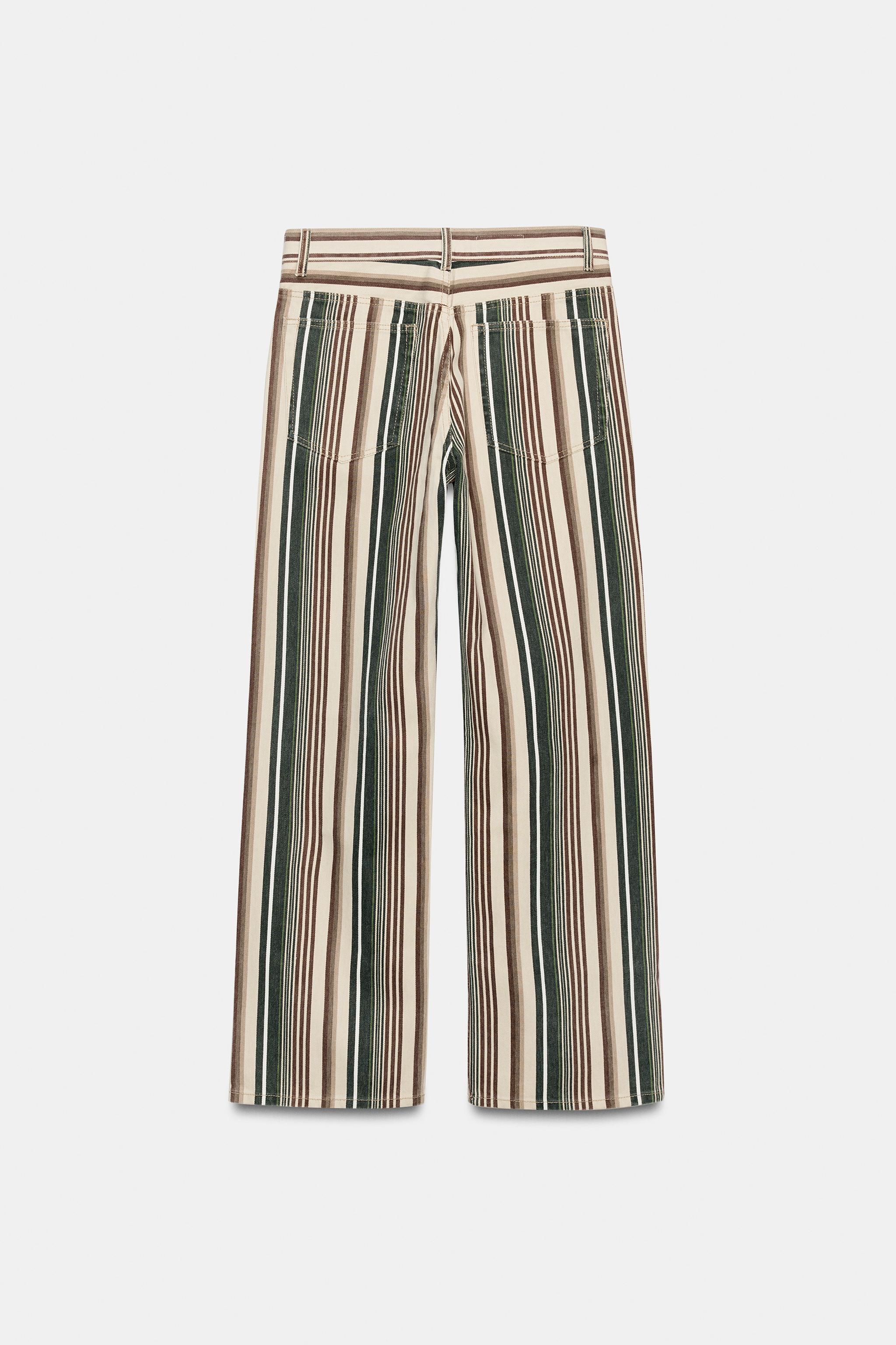 TRF MID-RISE STRIPED BOYFRIEND JEANS