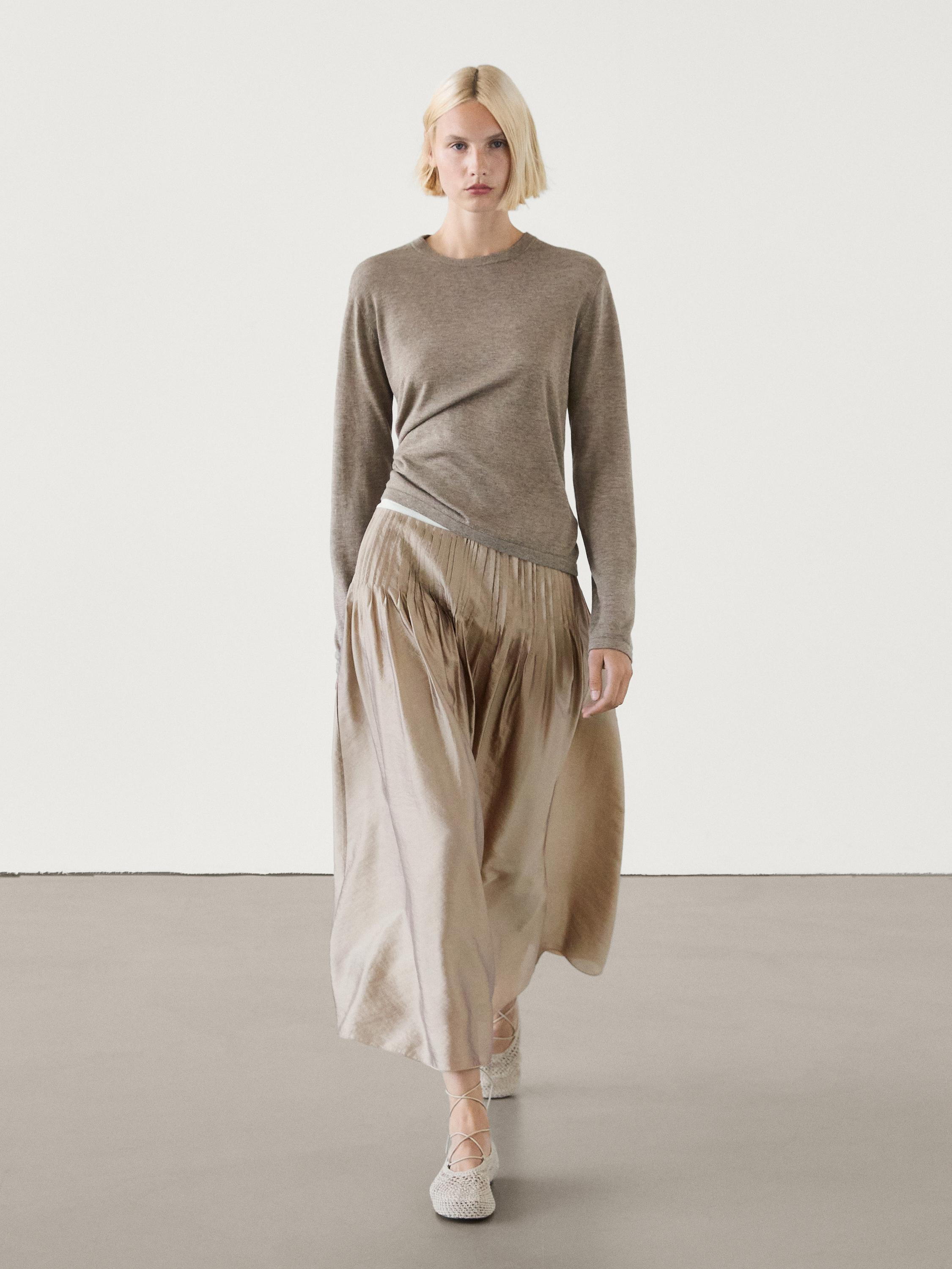 Beige skirt zara hotsell