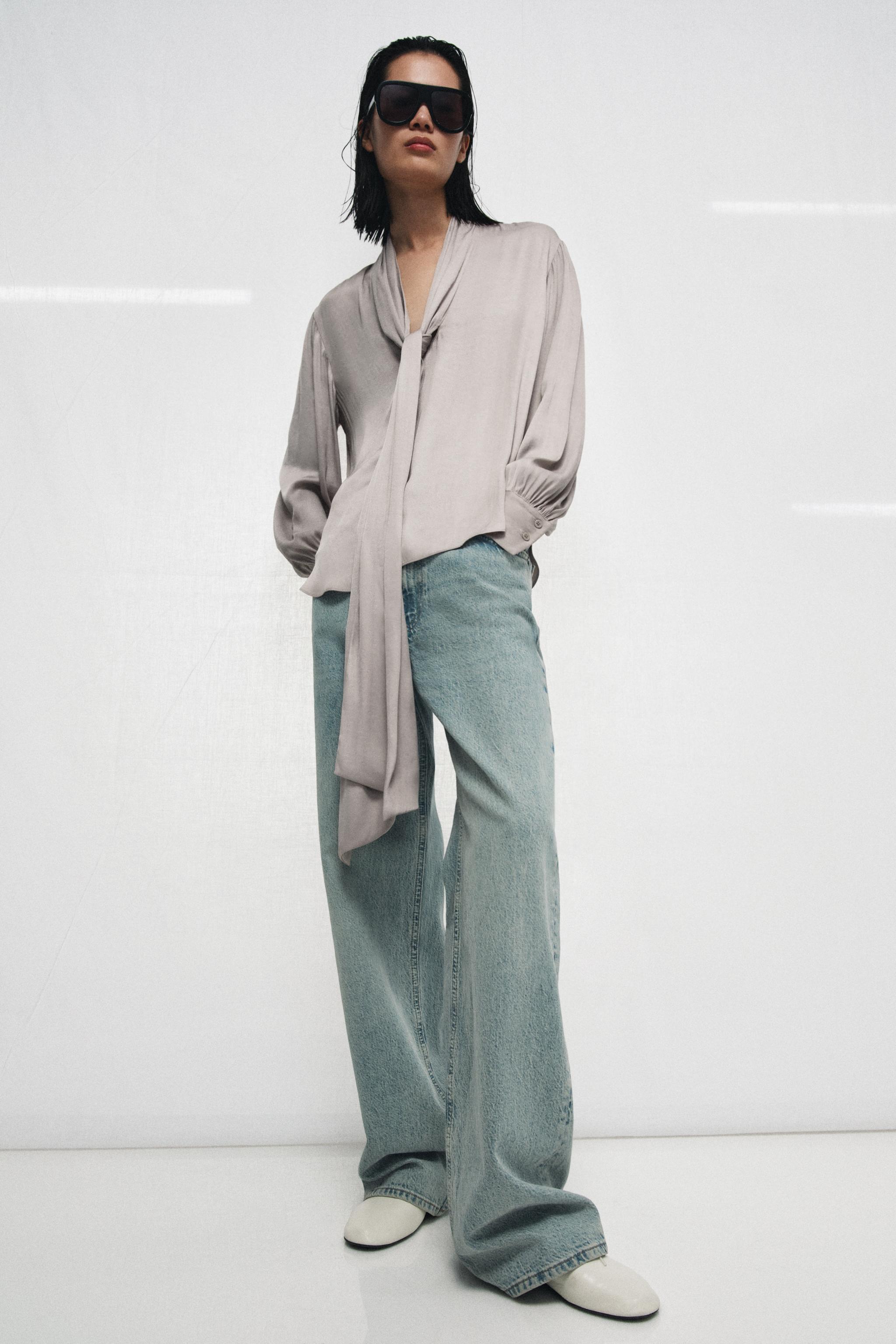 シャツ/ブラウス(長袖/七分) epine tulle wool blouse romance gray Lovell Long Sleeve Ramskull Shirt SKYLINE GREY | ALLSAINTS US