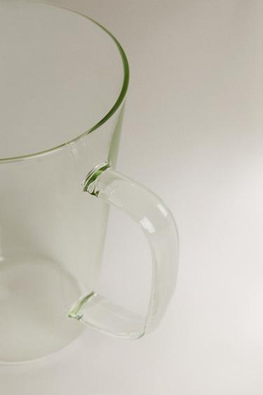 BOROSILICATE MUG WITH INITIAL A - Greenish by Zara - Image 2