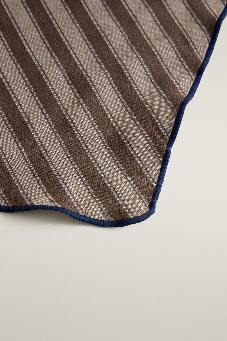 STRIPED PET BANDANA — Brown