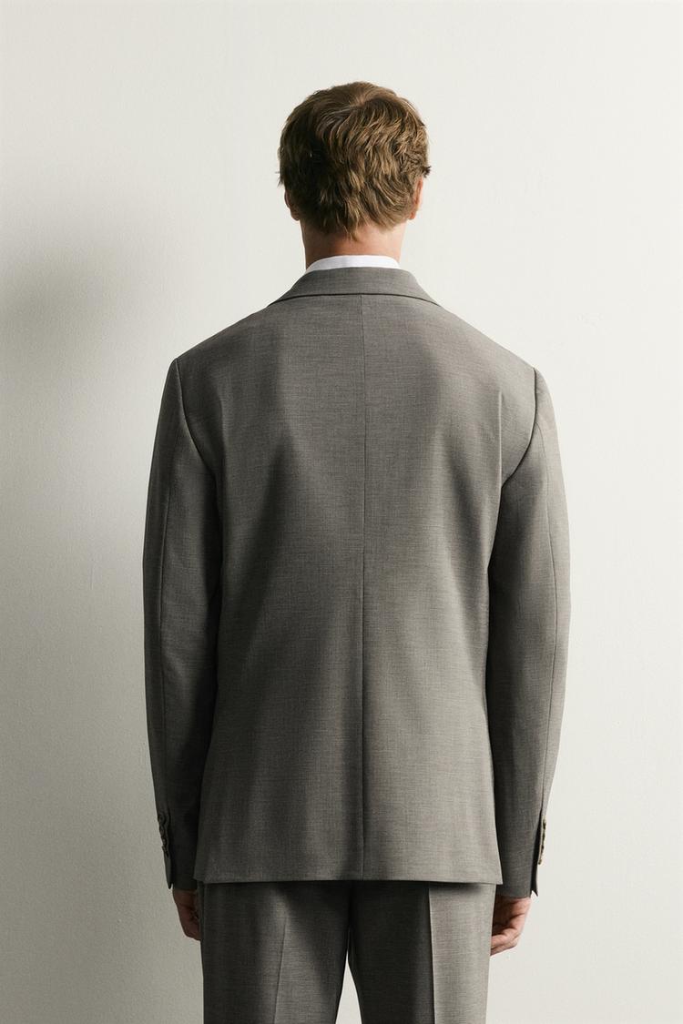 Blazer de traje de corte regular con estampado de pata de gallo 3