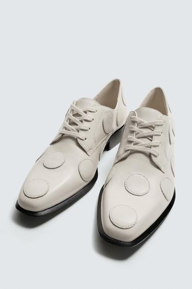 POLKA DOT LEATHER FLAT SHOES HARRY LAMBERT FOR ZARA x DISNEY - white by Zara - Image 1