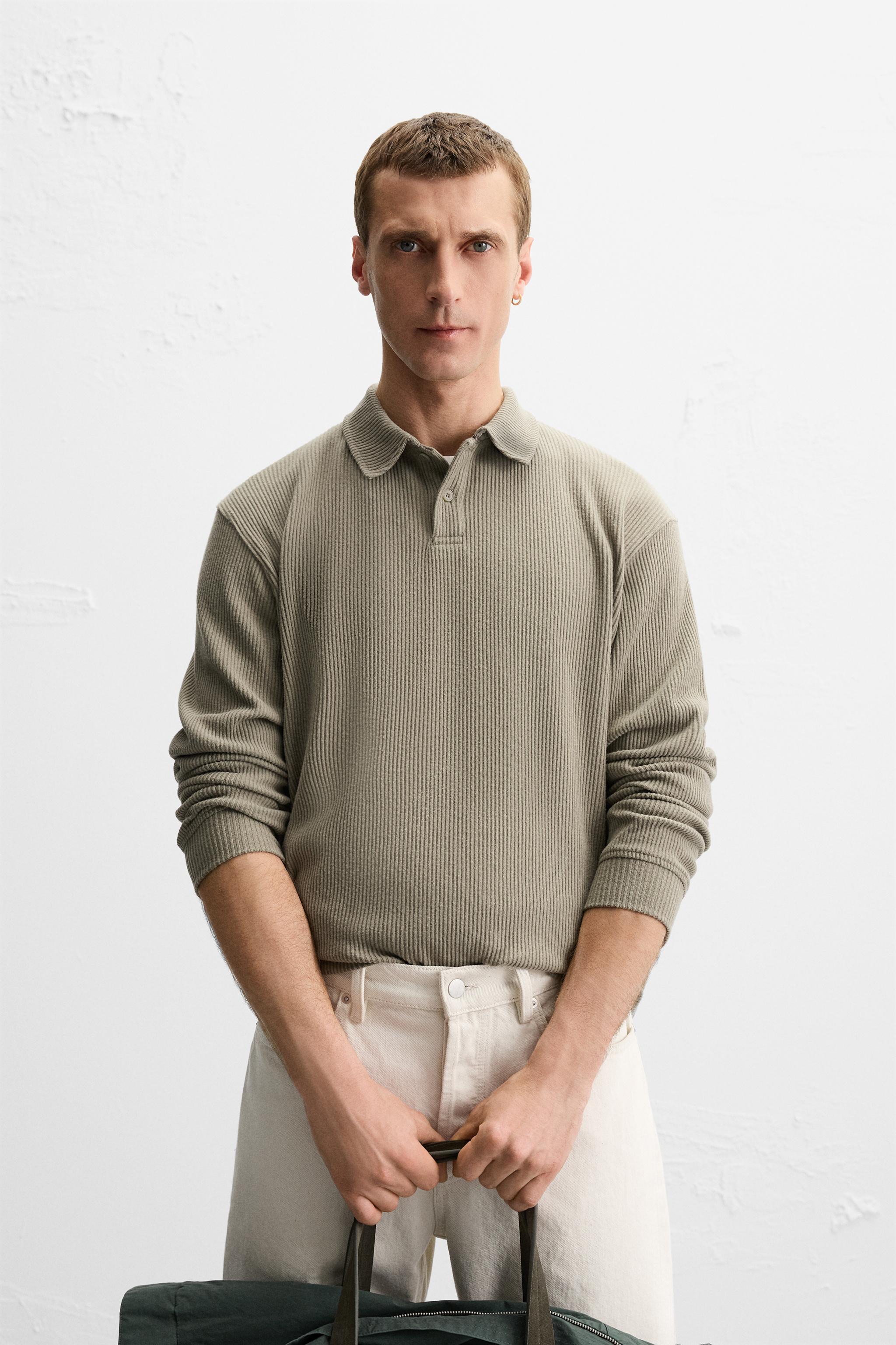 TEXTURED RIBBED POLO - Light green | ZARA United States
