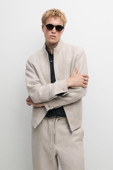 Zara 100% linen total look jacket with pockets - Ecru