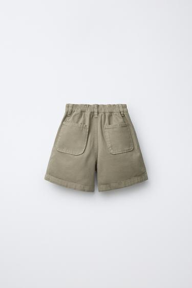 SHORT À PINCES - Kaki de Zara - Image 1
