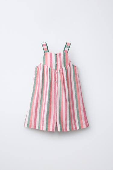 COMBINAISON COURTE À RAYURES ET FLEURS EN CROCHET - Multicolore de Zara - Image 1