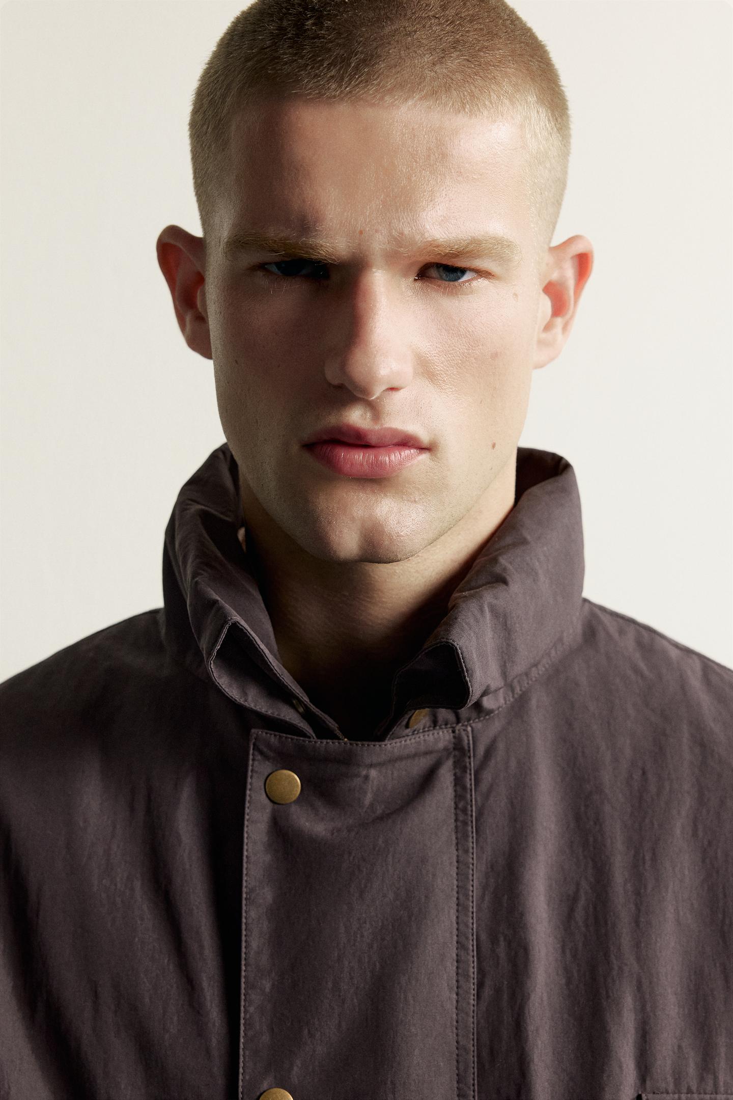 Мужская куртка Zara Padded Parka with Pockets, цвет: Бордовый — фото 5