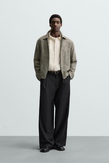 TEXTURED ZIP-UP OVERSHIRT - Green by Zara - Image 0
