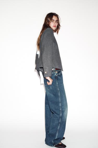 FITTED ROUND NECK BLAZER - Grey by Zara - Image 2