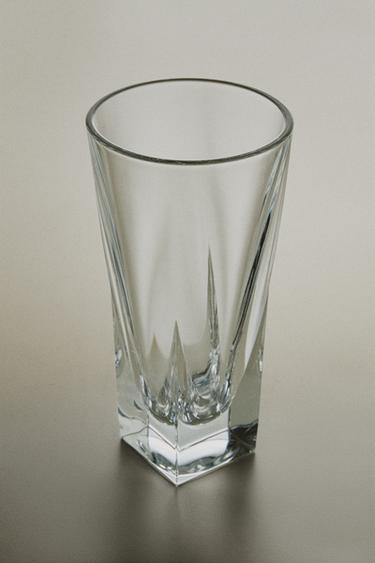 Zara FACETED GLASS VASE - Transparent