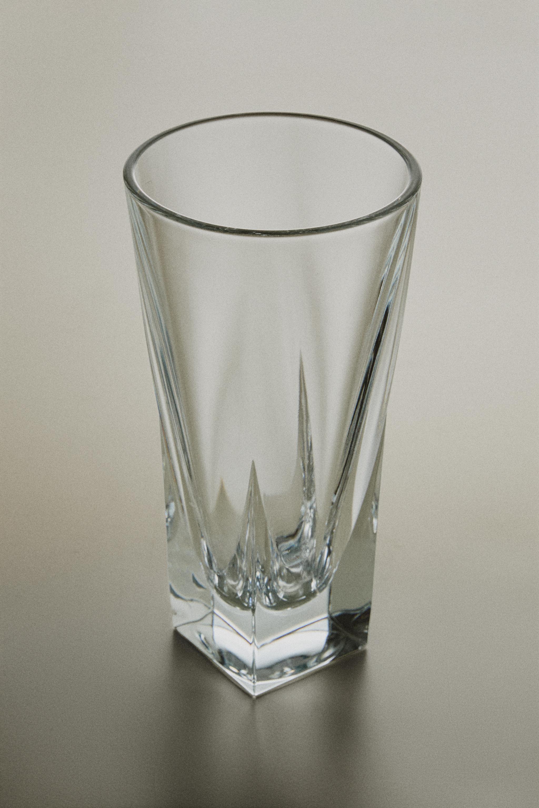 FACETED GLASS VASE