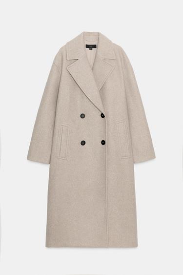 Zara SOFT OVERSIZED COAT - Beige
