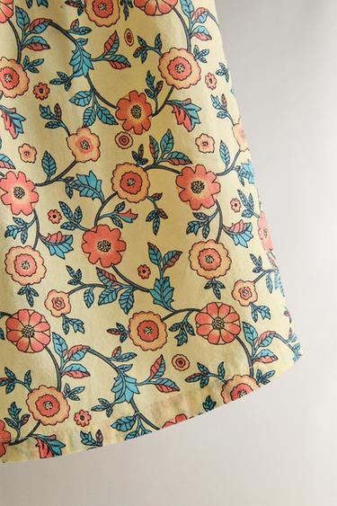 JUPE ENFANT FLEURS - Citron vert de Zara - Image 2